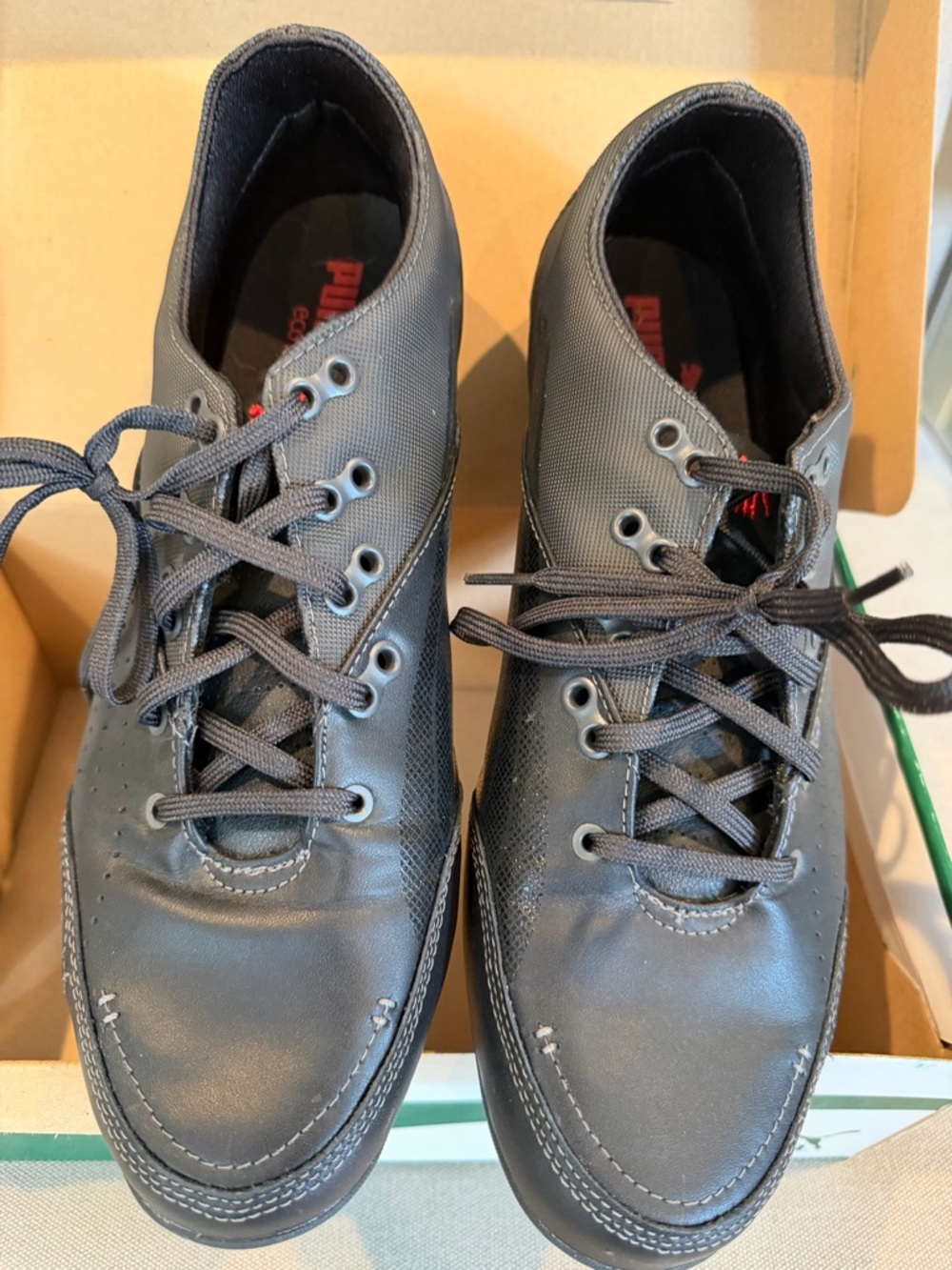 Puma Ducati Men’s Black Leather Lace up Sneakers